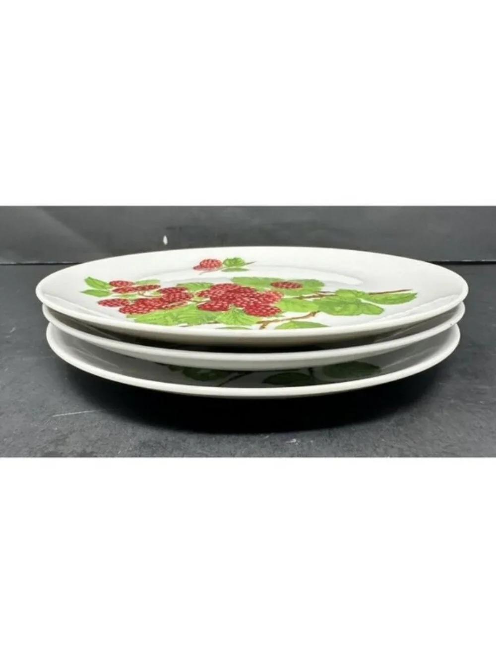 Vtg 1970s SEYMOUR MANN EDA FRAMBOISIER Salad Dessert Plates Set of 3 Raspberries - Picture 5 of 14